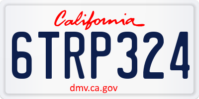 CA license plate 6TRP324