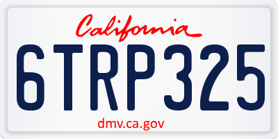 CA license plate 6TRP325
