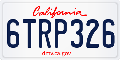 CA license plate 6TRP326