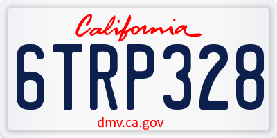 CA license plate 6TRP328