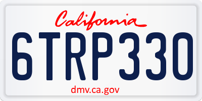 CA license plate 6TRP330