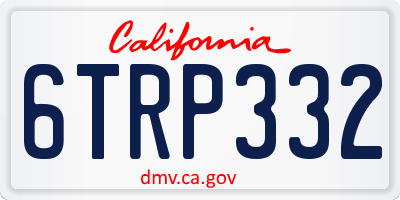 CA license plate 6TRP332