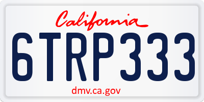 CA license plate 6TRP333