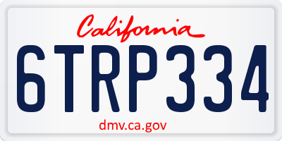 CA license plate 6TRP334
