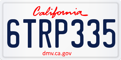 CA license plate 6TRP335