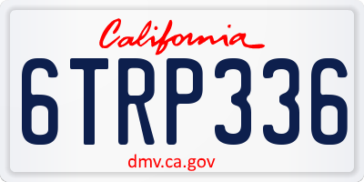 CA license plate 6TRP336