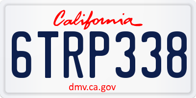 CA license plate 6TRP338