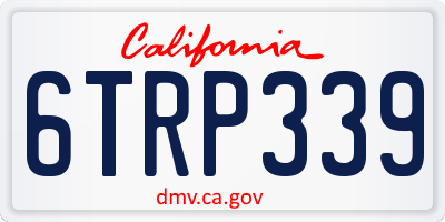 CA license plate 6TRP339