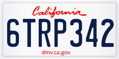 CA license plate 6TRP342