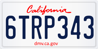 CA license plate 6TRP343