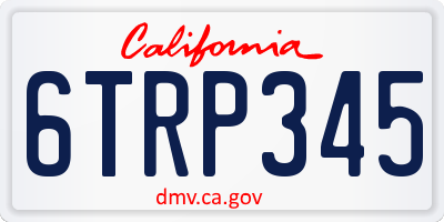 CA license plate 6TRP345