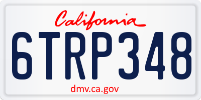 CA license plate 6TRP348