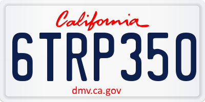 CA license plate 6TRP350