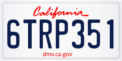 CA license plate 6TRP351