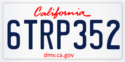 CA license plate 6TRP352