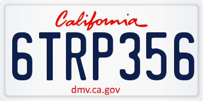 CA license plate 6TRP356