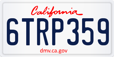 CA license plate 6TRP359