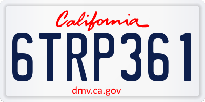 CA license plate 6TRP361