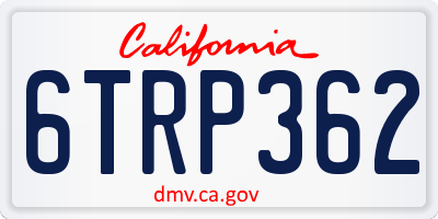 CA license plate 6TRP362