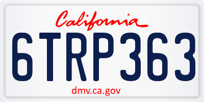 CA license plate 6TRP363