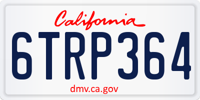 CA license plate 6TRP364