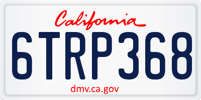 CA license plate 6TRP368