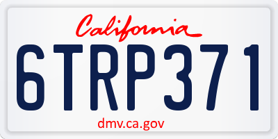 CA license plate 6TRP371