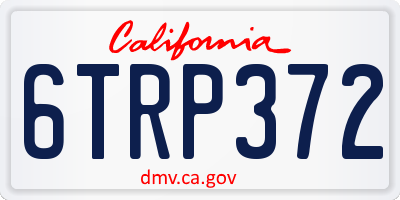 CA license plate 6TRP372