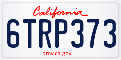 CA license plate 6TRP373