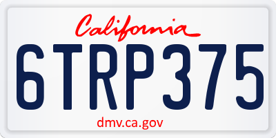 CA license plate 6TRP375