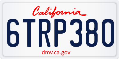 CA license plate 6TRP380