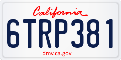 CA license plate 6TRP381