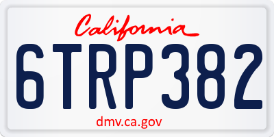 CA license plate 6TRP382