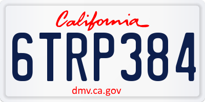 CA license plate 6TRP384