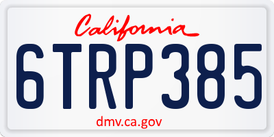 CA license plate 6TRP385