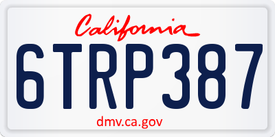 CA license plate 6TRP387