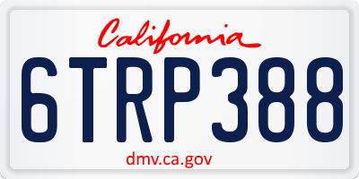 CA license plate 6TRP388