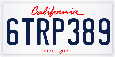 CA license plate 6TRP389