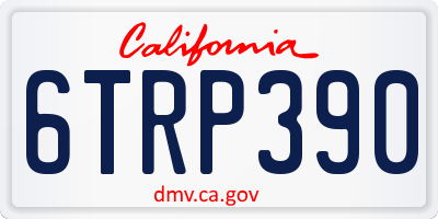 CA license plate 6TRP390