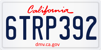 CA license plate 6TRP392