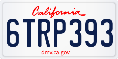 CA license plate 6TRP393