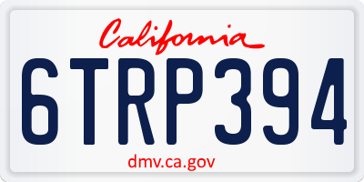 CA license plate 6TRP394