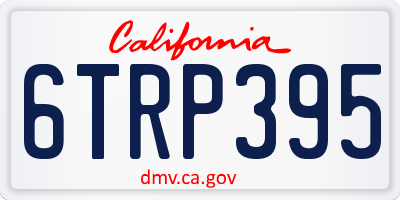 CA license plate 6TRP395