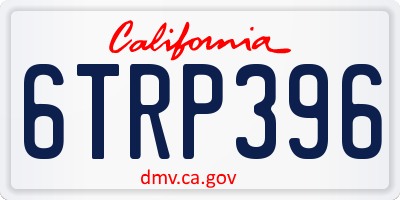 CA license plate 6TRP396