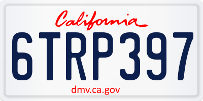 CA license plate 6TRP397