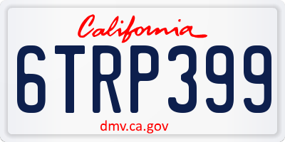 CA license plate 6TRP399