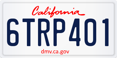 CA license plate 6TRP401