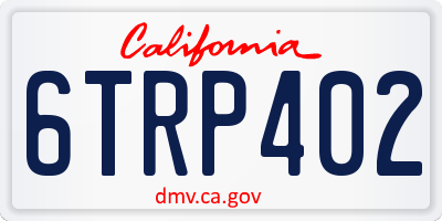 CA license plate 6TRP402