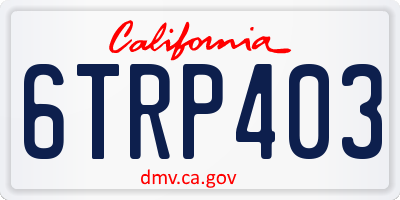 CA license plate 6TRP403