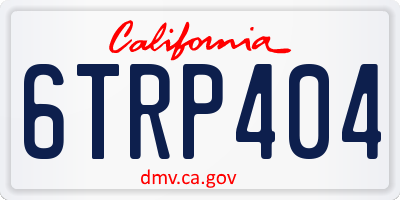 CA license plate 6TRP404